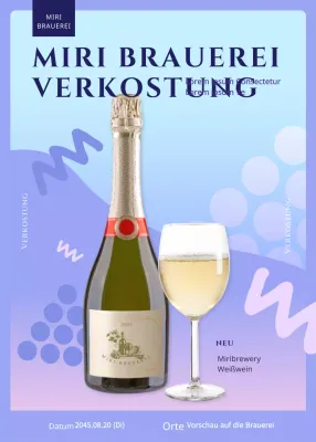 Mauve niedliche Illustration Event-Popup für eine Weinverkostung Veranstaltung