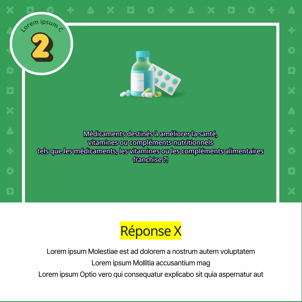 Quiz fiscal de fin d'année avec de jolies illustrations vertes