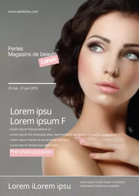 Prospectus simple d'un salon de beauté en gris et rose