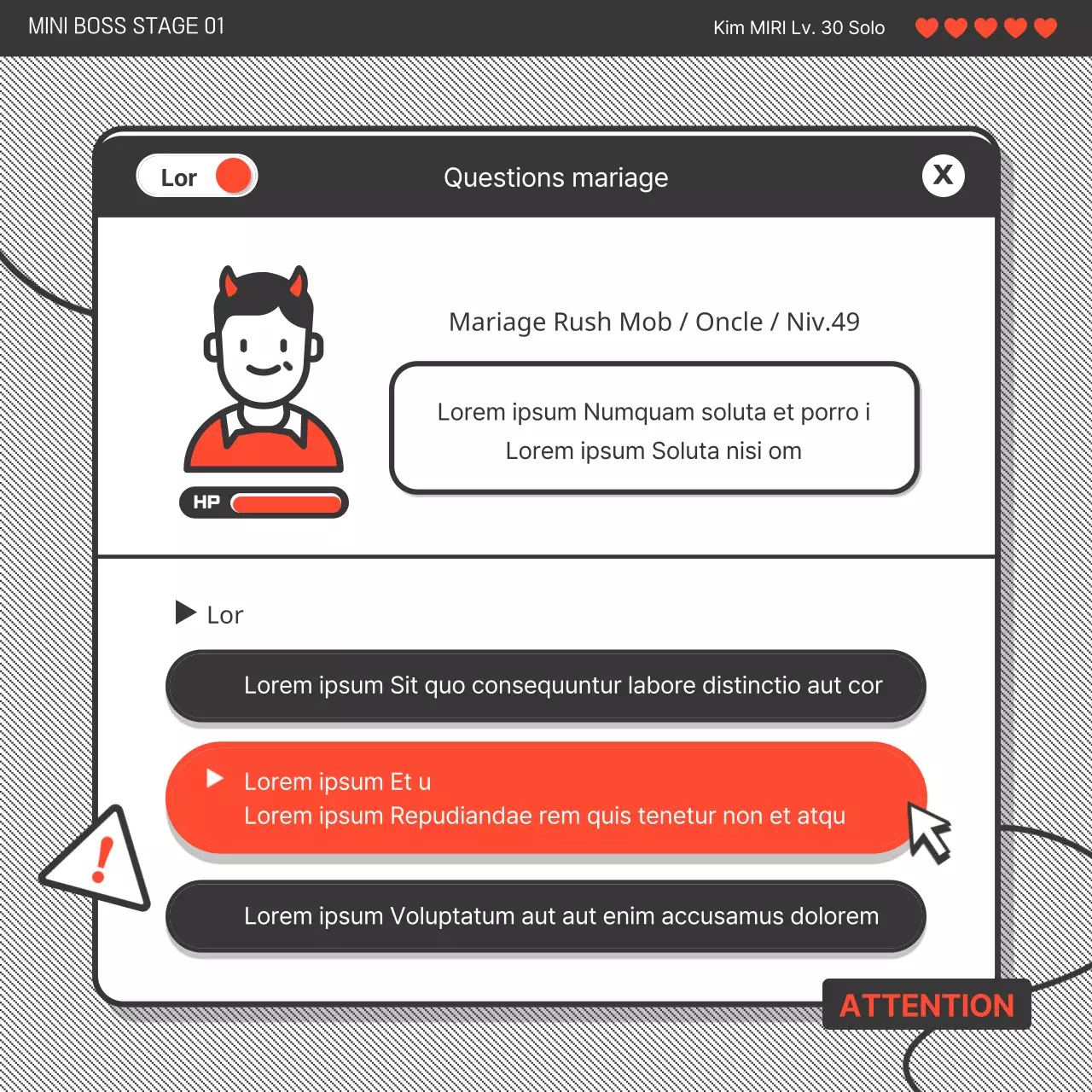 Carte de vœux Obon gris foncé et orangeNews