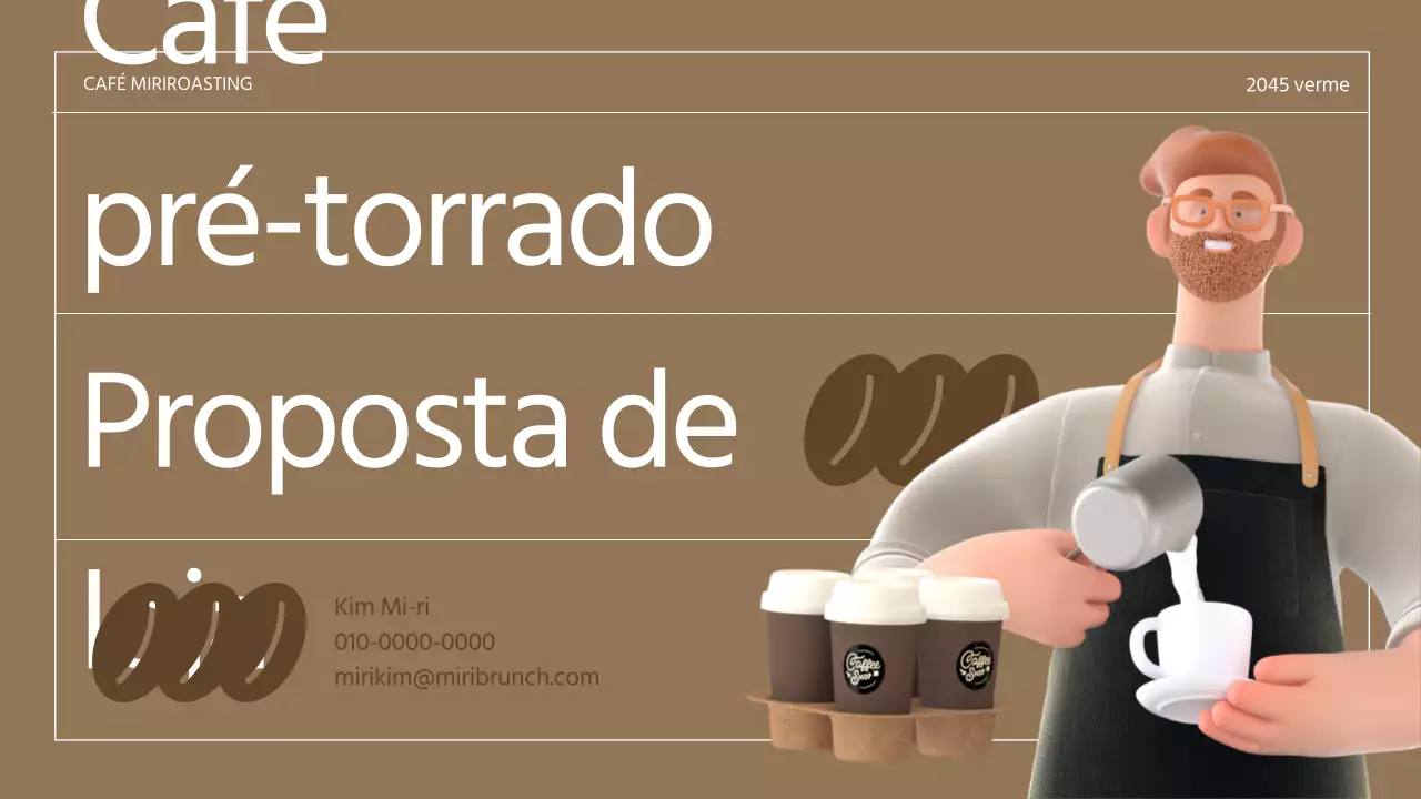 Brown 3D Illustration Retro Concept Cafe Proposta para um café