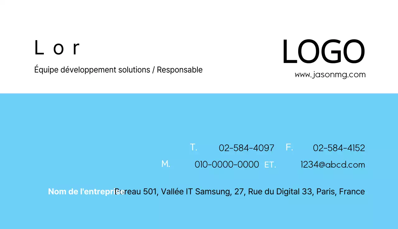 Cartes de visite d'entreprise