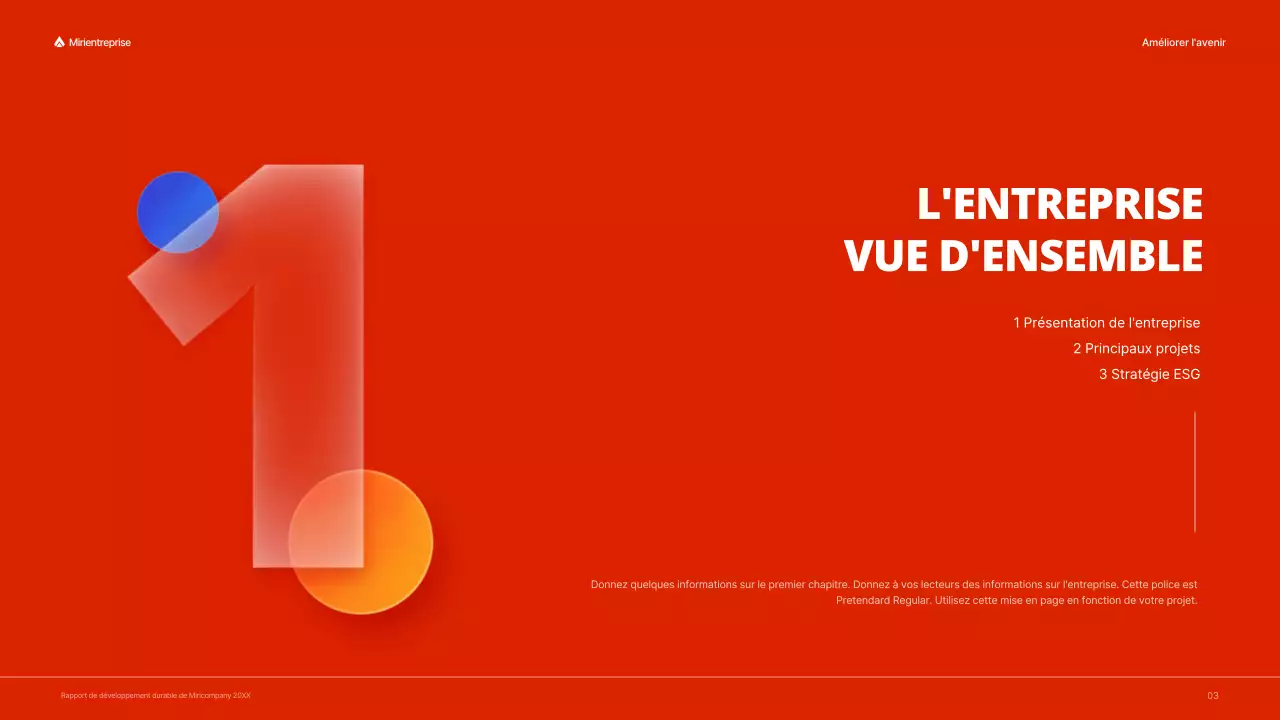 Rapport ESG de l'entreprise avec un concept rouge et coloré