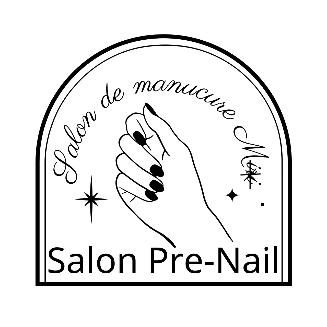 Illustration d'un salon de manucure avec badge à la main