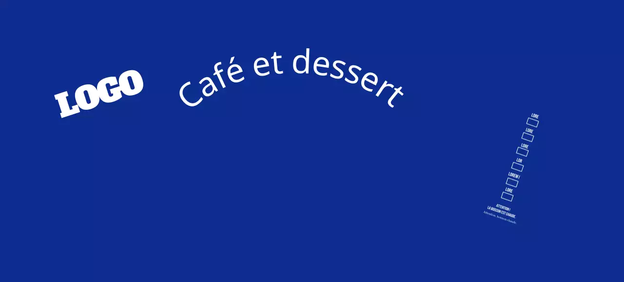Texte en lettres simples bleu cafe