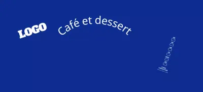 Texte en lettres simples bleu cafe