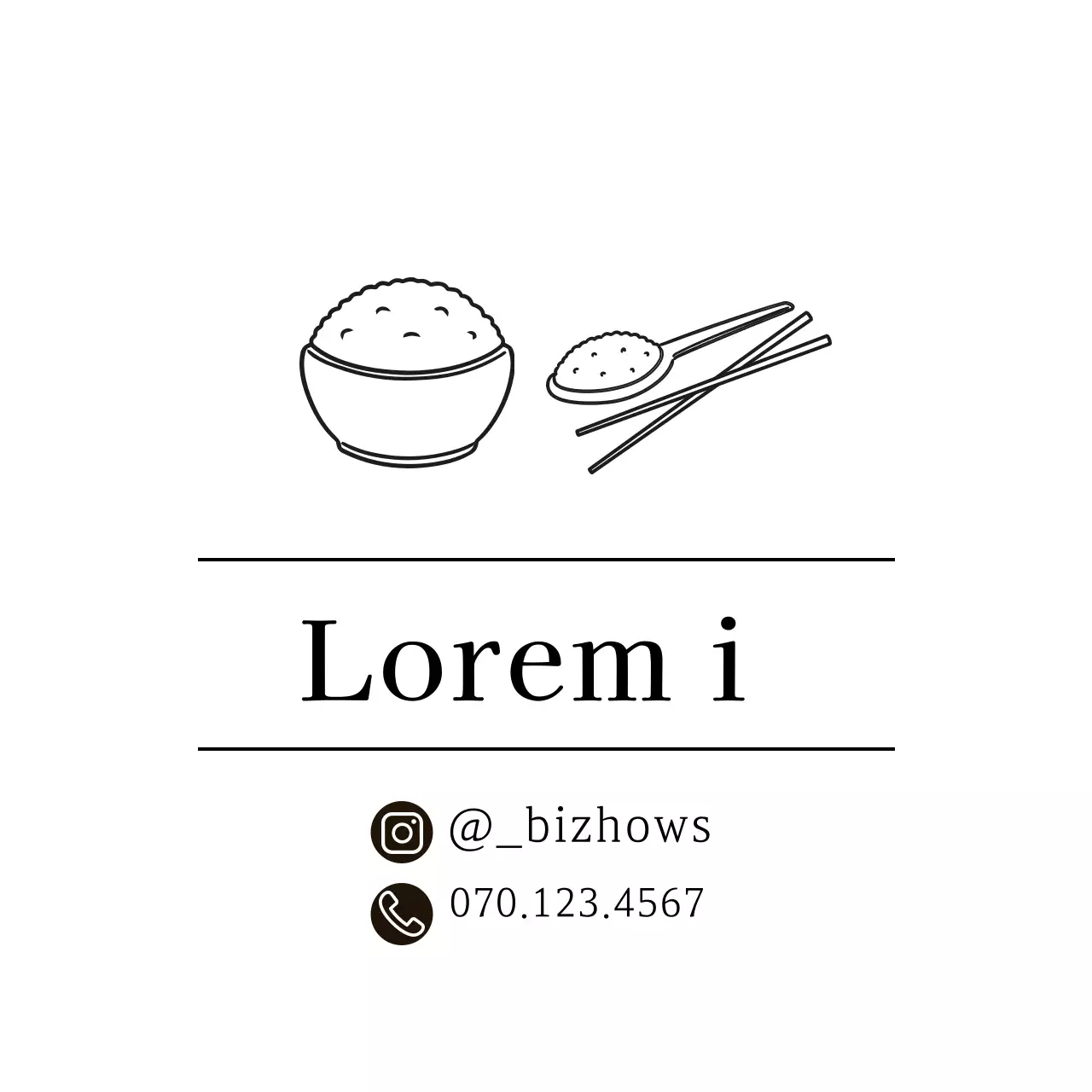 Etiquette de restaurant simple avec illustration blanche