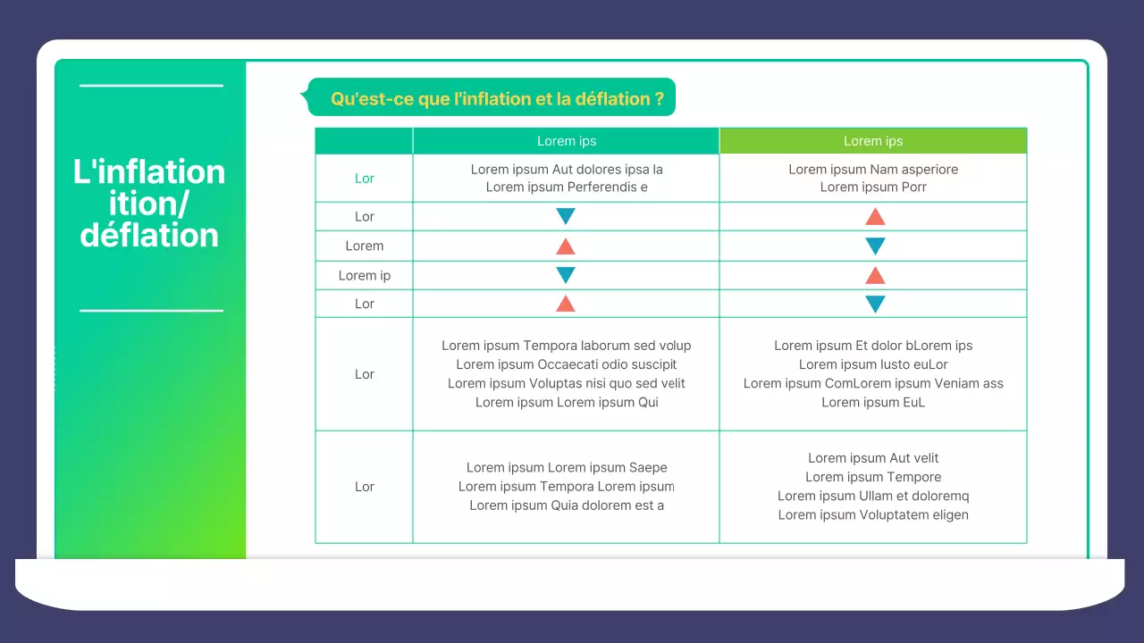Illustration en dégradé bleu vert Matériel de cours sur la théorie économique