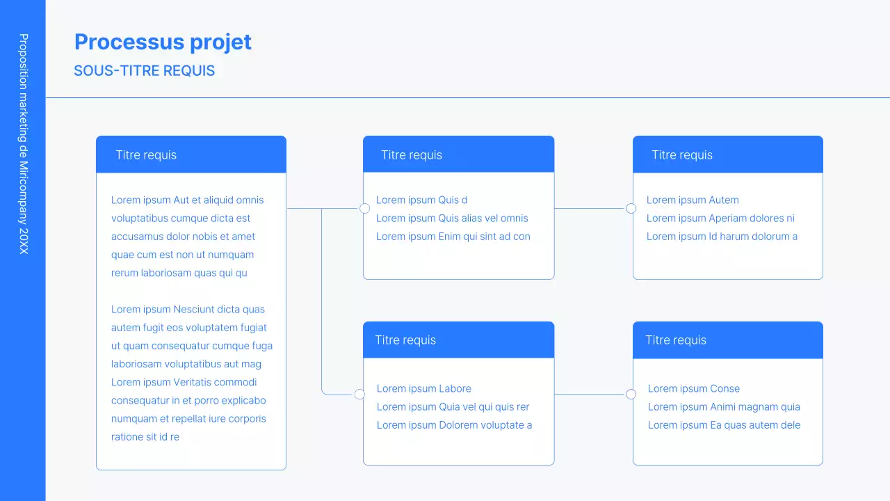 Kit de concept d'entreprise avec des lignes bleues, minimalistes et simples