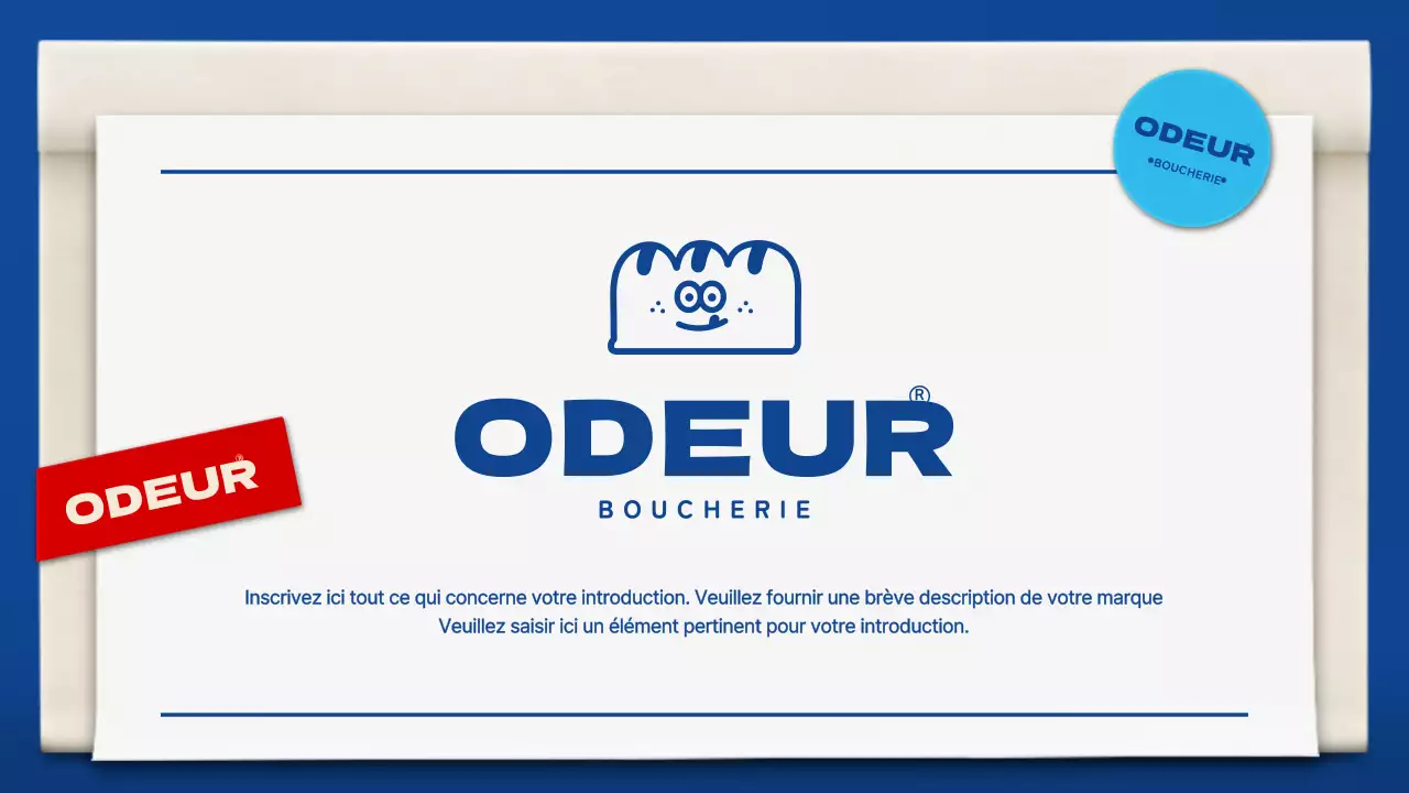 Portefeuille d'une jolie boulangerie en bleu et marron