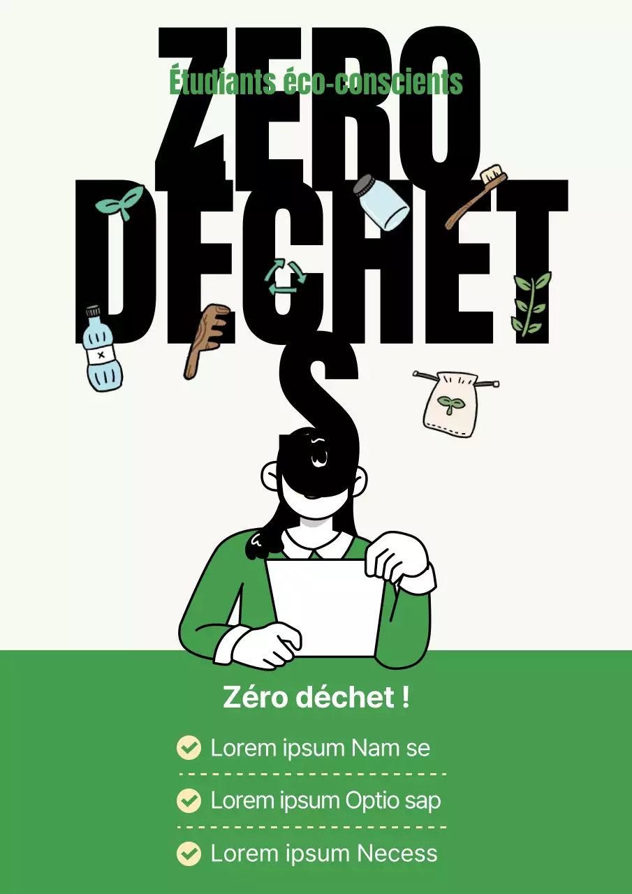 Une annonce "zéro déchet" aux couleurs vertes et chartreuses