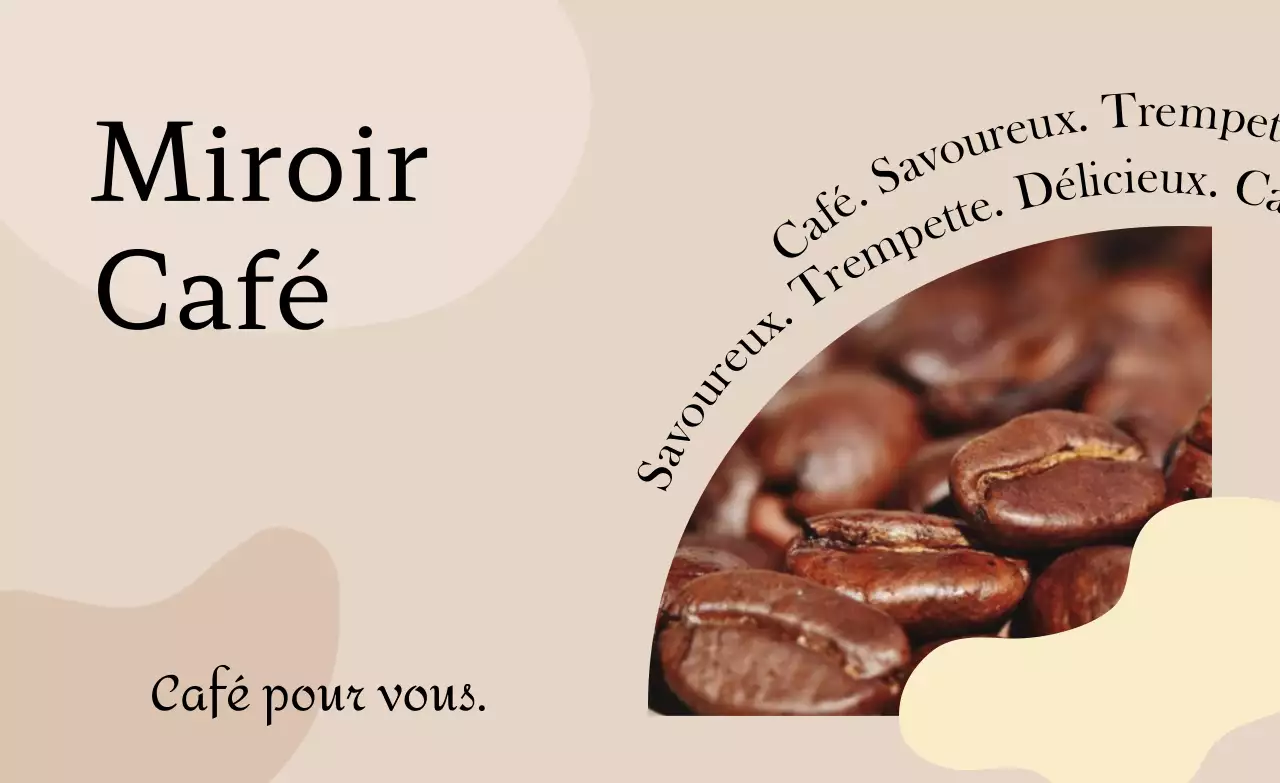 Faites la promotion de votre café avec un texte marron et une photo illustrant des grains de café
