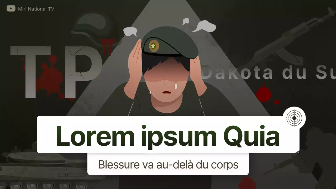Illustration kaki Mois des vétérans PTSD YouTube thumbnail