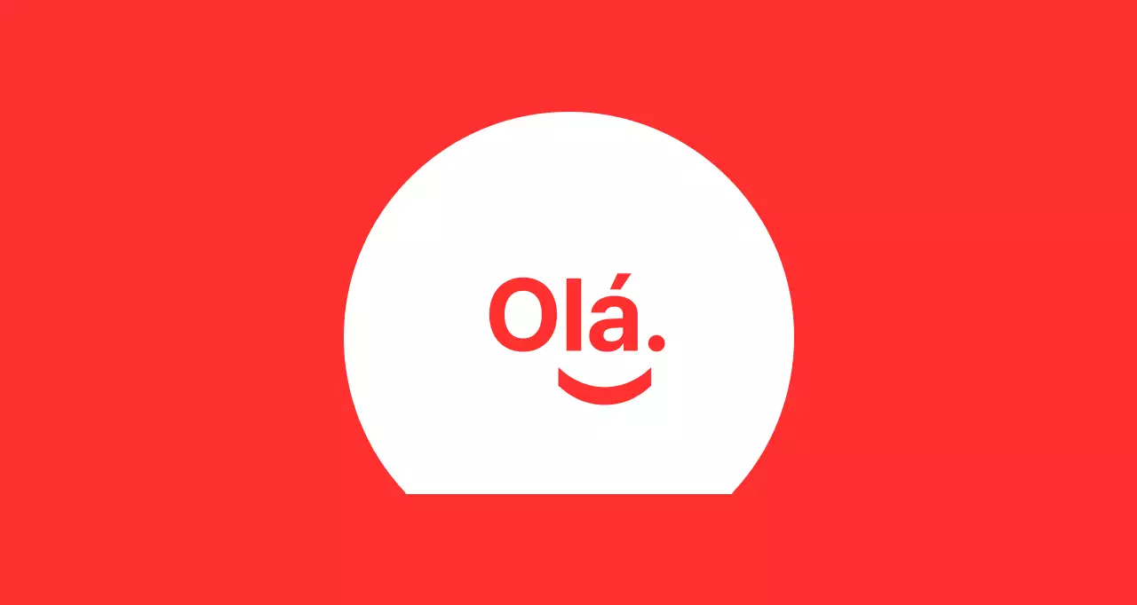 Olá smiley fundo vermelho baldt