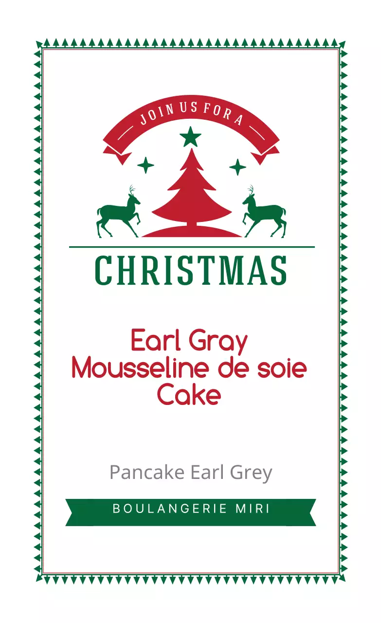 Illustration verte et rouge de l'étiquette de boulangerie de Noël