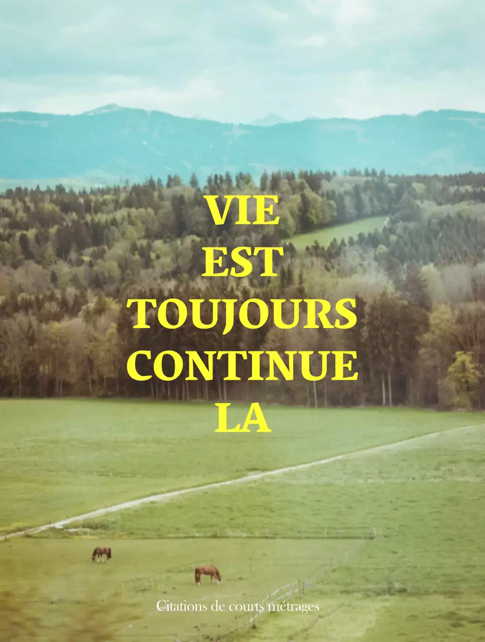 Marchandises avec des photos émotionnelles de paysages jaunes et blancs et des textes émotionnels