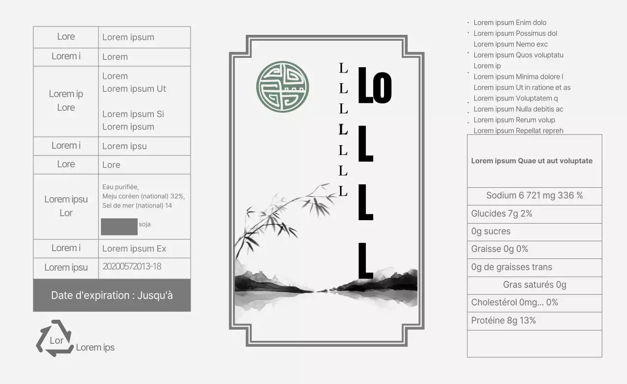 Autocollant d'information sur la sauce soja