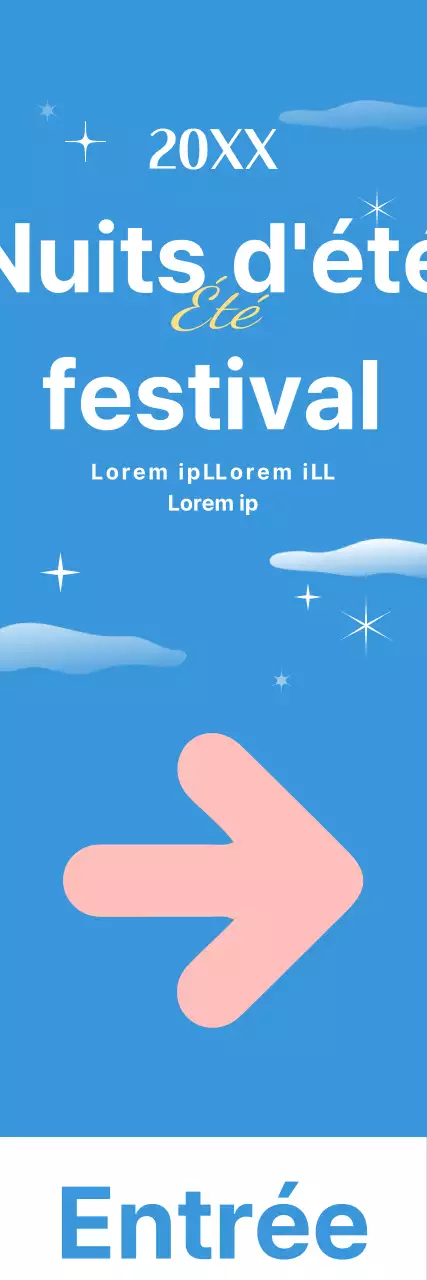 Illustration d'un festival d'été avec des chanteurs bleu clair et roses