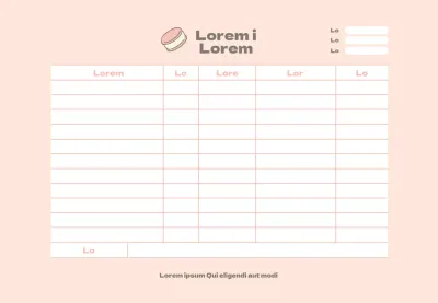 Icône rose formulaire de commande de restaurant