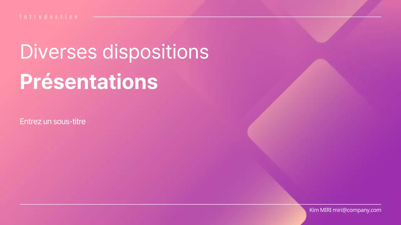 Présentation de différentes mises en page avec des concepts graphiques en dégradé de rose