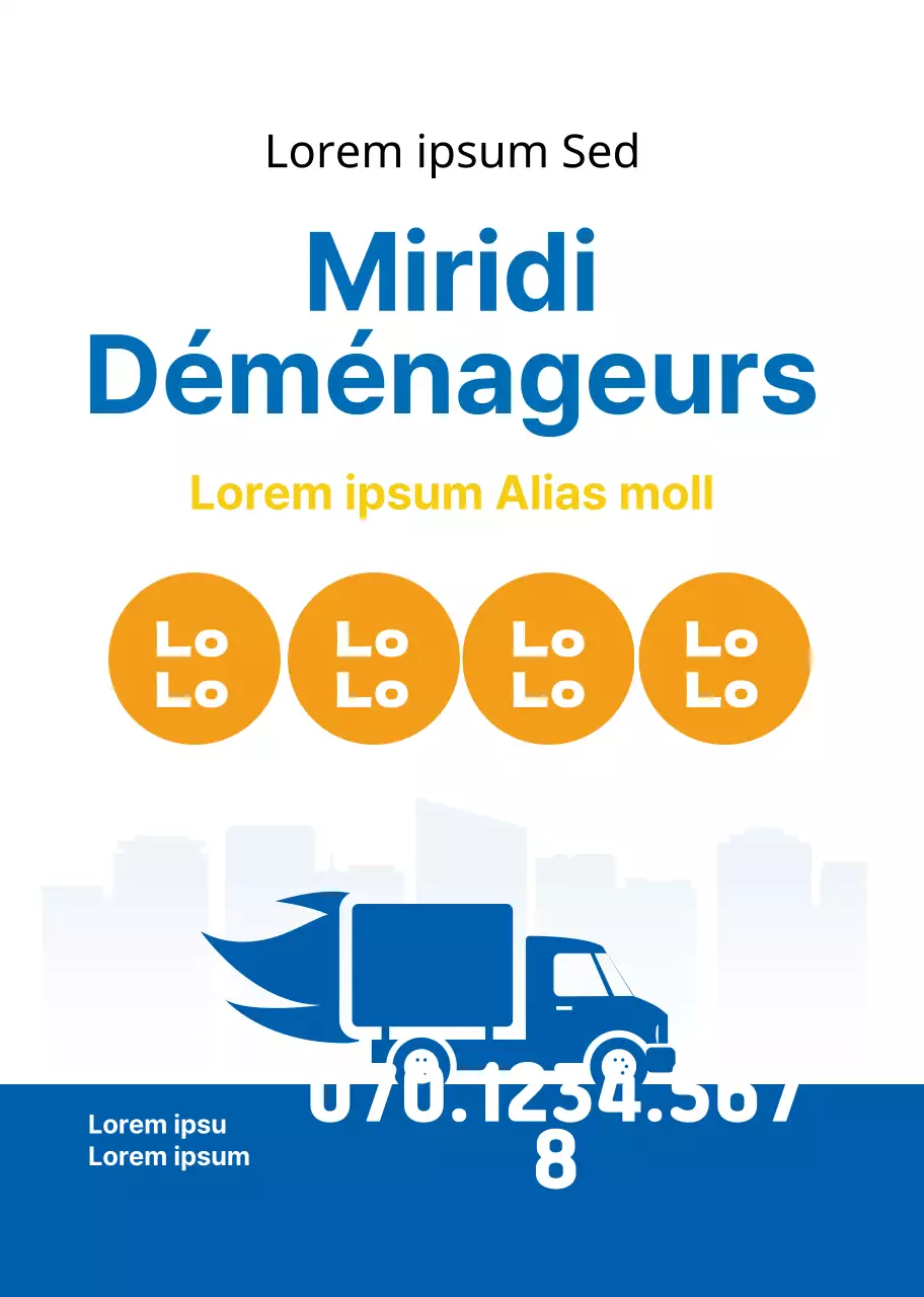 Promouvoir une entreprise de déménagement blanche, bleue et propre