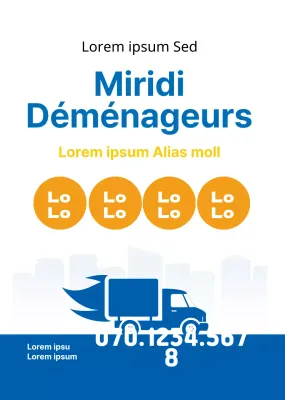 Promouvoir une entreprise de déménagement blanche, bleue et propre