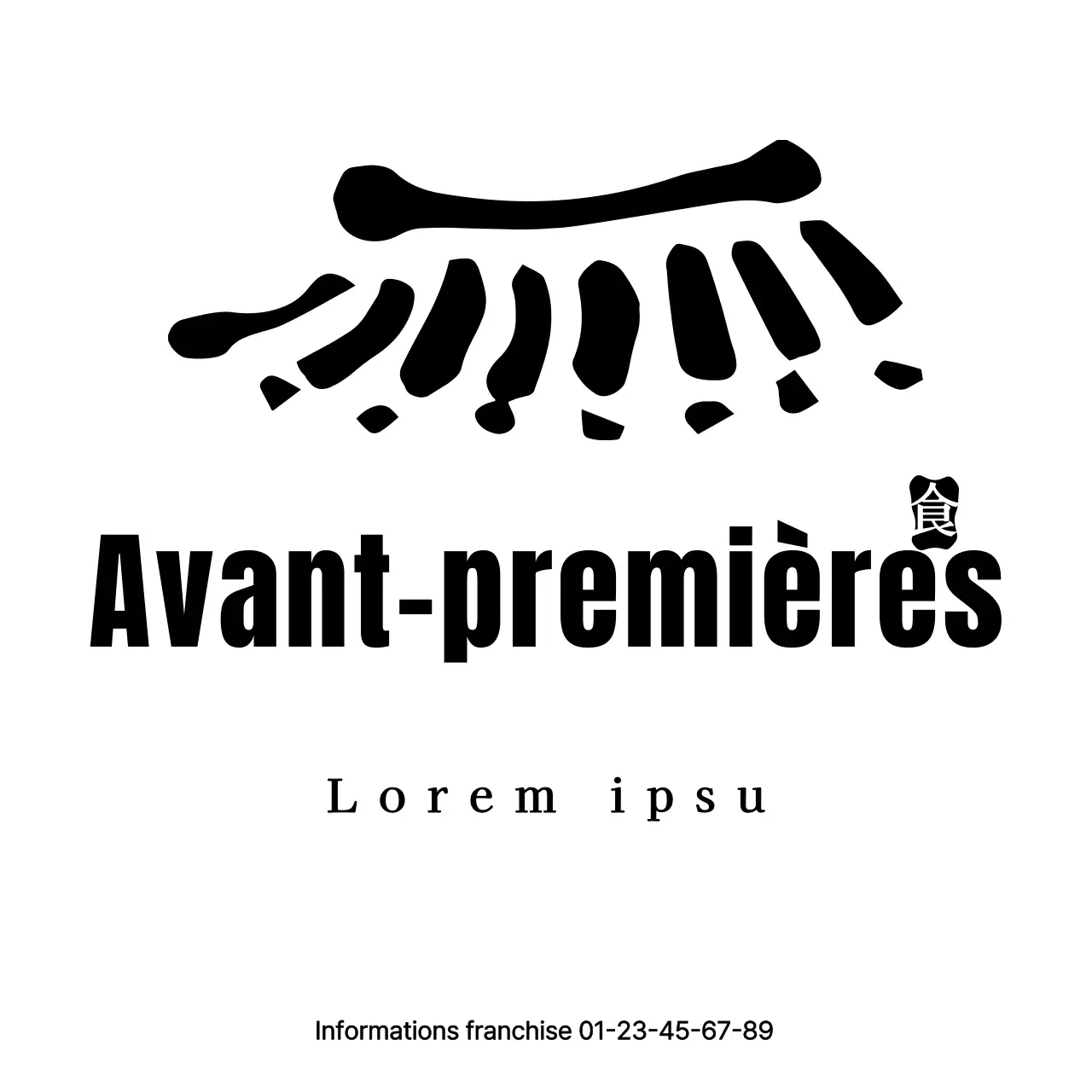 Illustration d'un restaurant coréen avec carreaux noirs