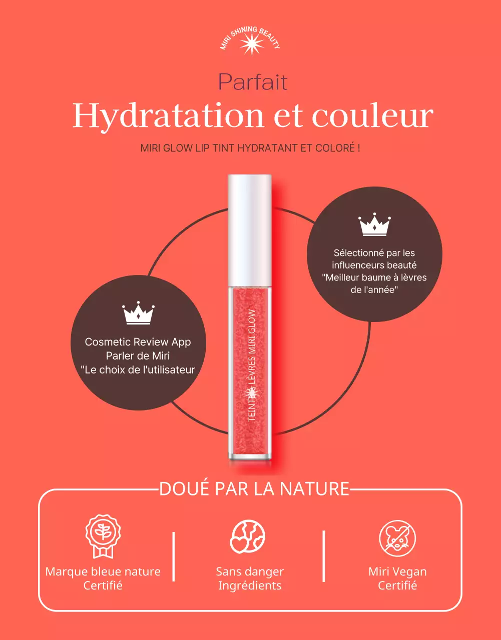 Promouvoir un rouge à lèvres propre dans les tons orange et beige