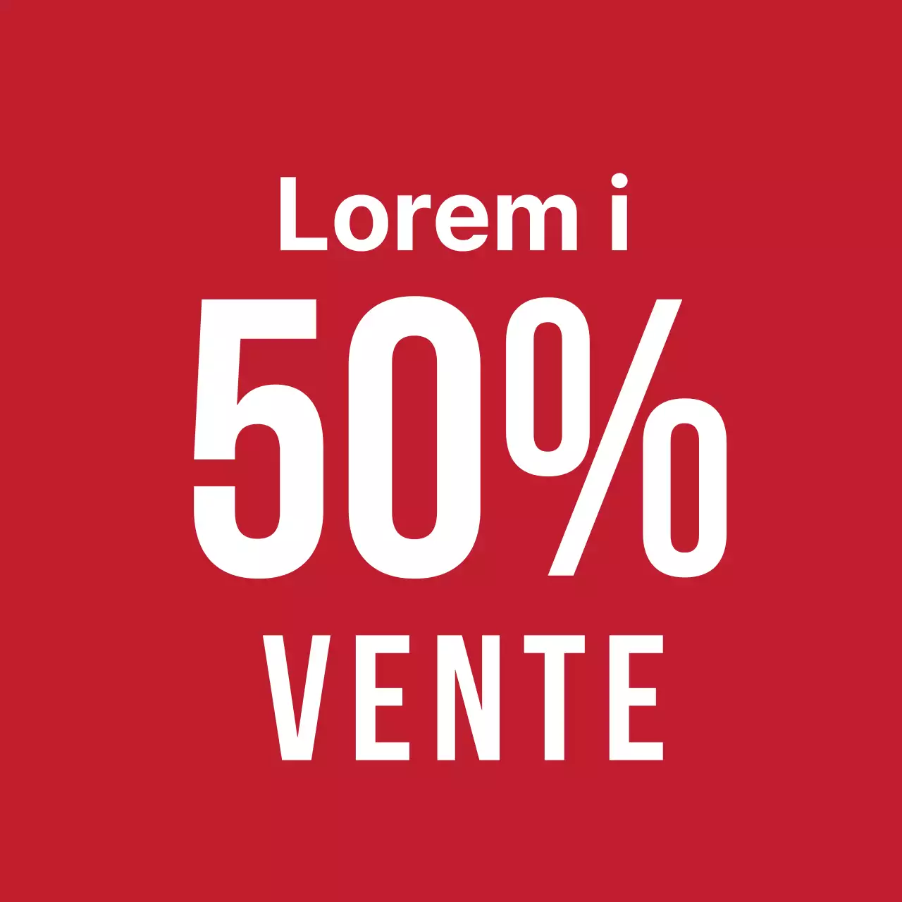 Une étiquette rouge audacieuse 50 % de réduction