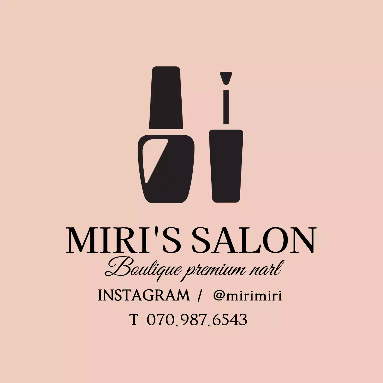 Faites la promotion de votre salon de manucure avec des illustrations roses et noires