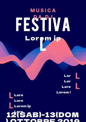 Un festival musicale pulito in blu navy e rosa