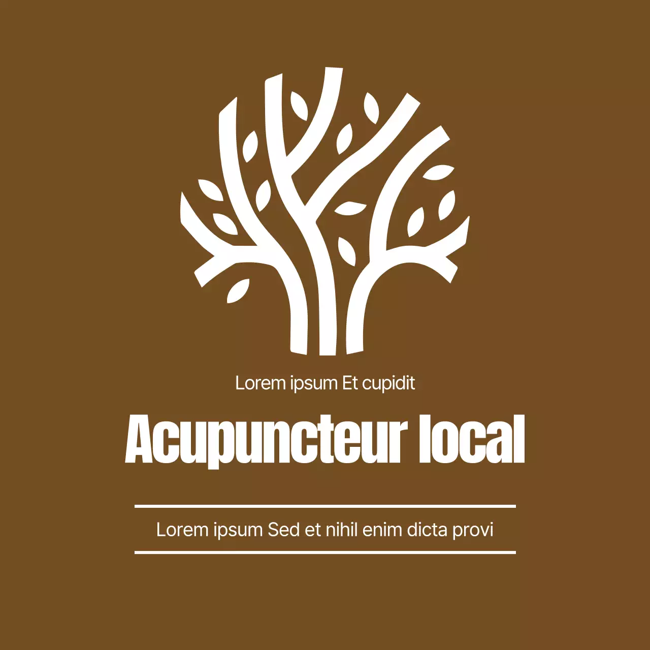 Style épuré en marron et blanc pour promouvoir la signalisation du logo de votre clinique