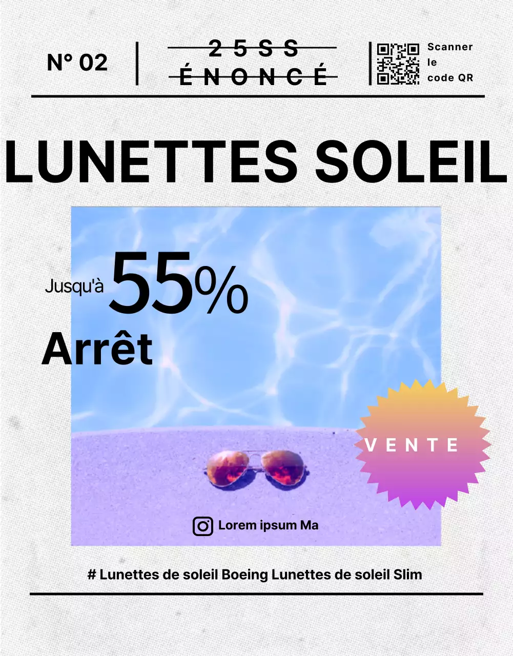 Lunettes de soleil page détaillée
