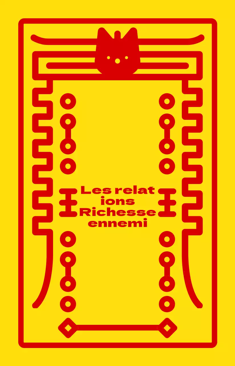 Mignon concept de cadre d'amulette rond en jaune et rouge pour des cadeaux personnalisés