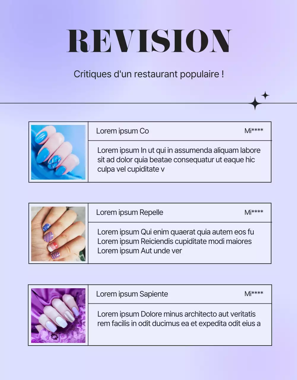 Promouvoir un salon de manucure violet et sentimental