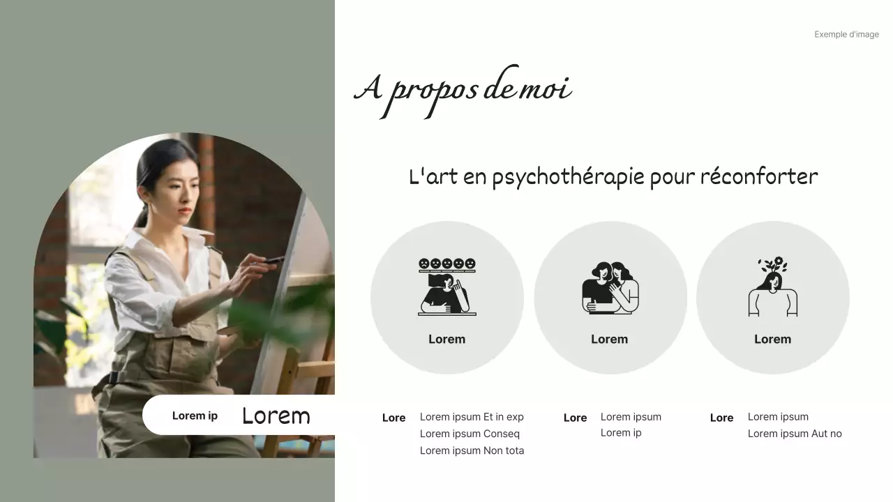Portfolio vert et simple d'un professeur de psychologie de l'art