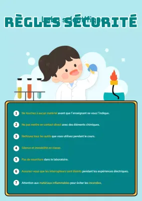 Liste des précautions à prendre pour les expériences scientifiques dans le concept de laboratoire bleu