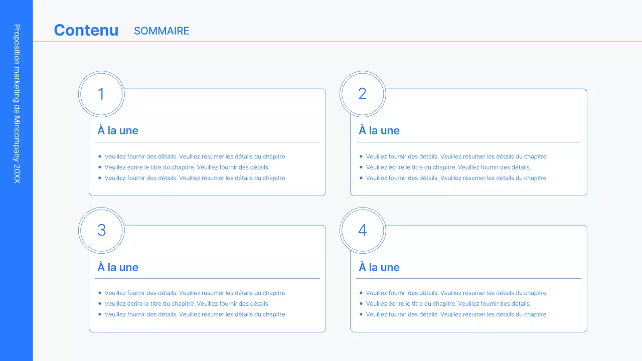 Kit de concept d'entreprise avec des lignes bleues, minimalistes et simples