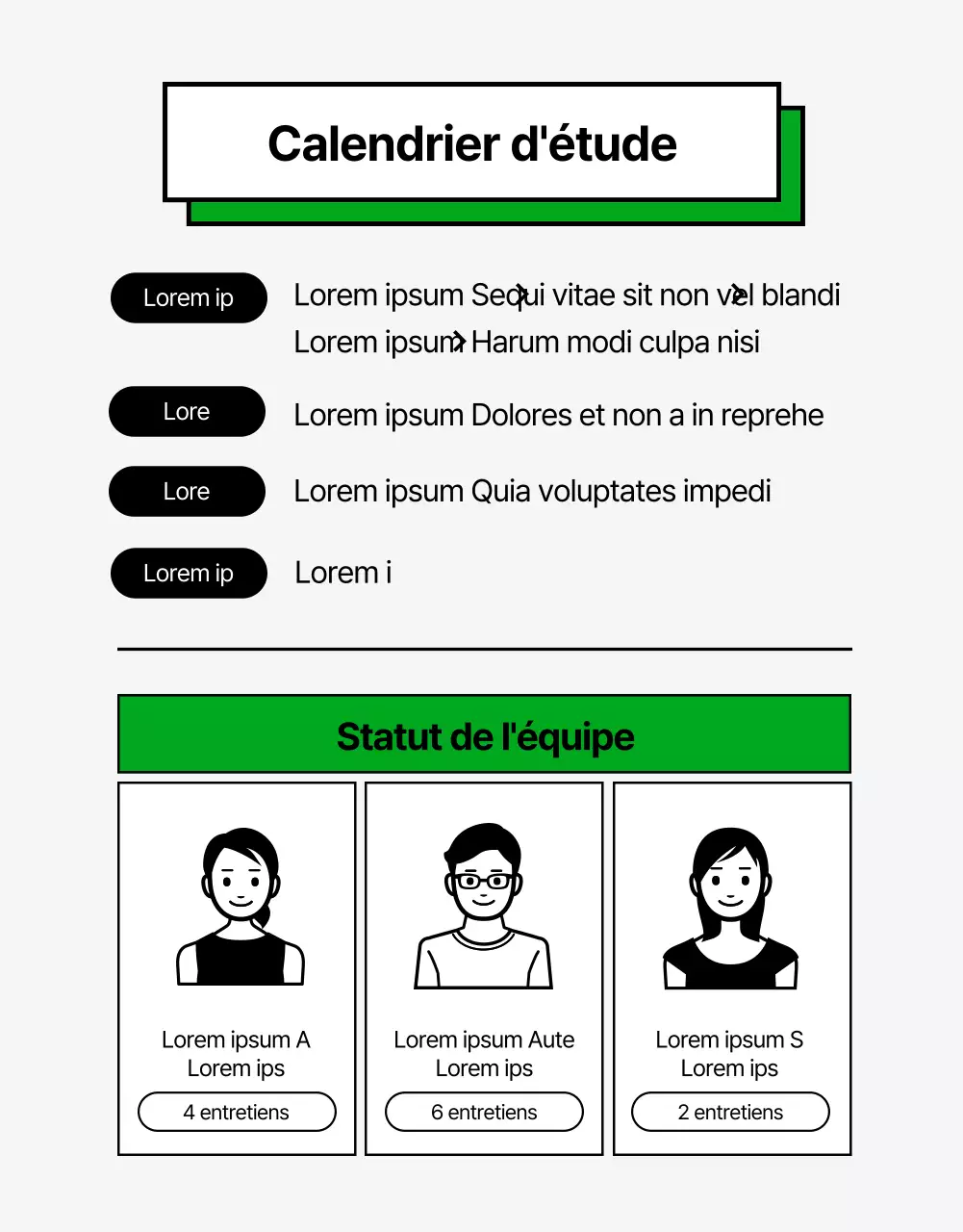 Page de détail de l'étude sur le travail avec des illustrations propres