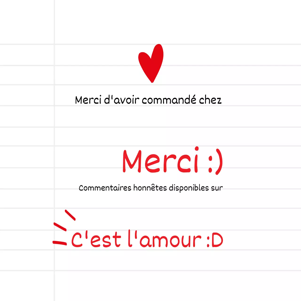 Message de remerciement pour la livraison