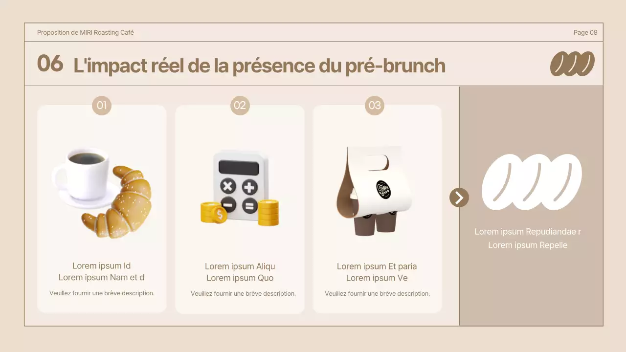 Marron Illustration 3D Concept rétro Proposition pour un café