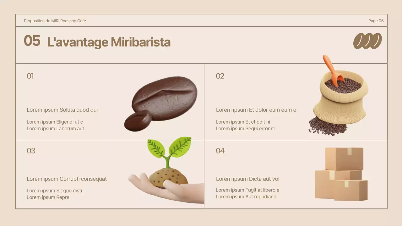 Marron Illustration 3D Concept rétro Proposition pour un café