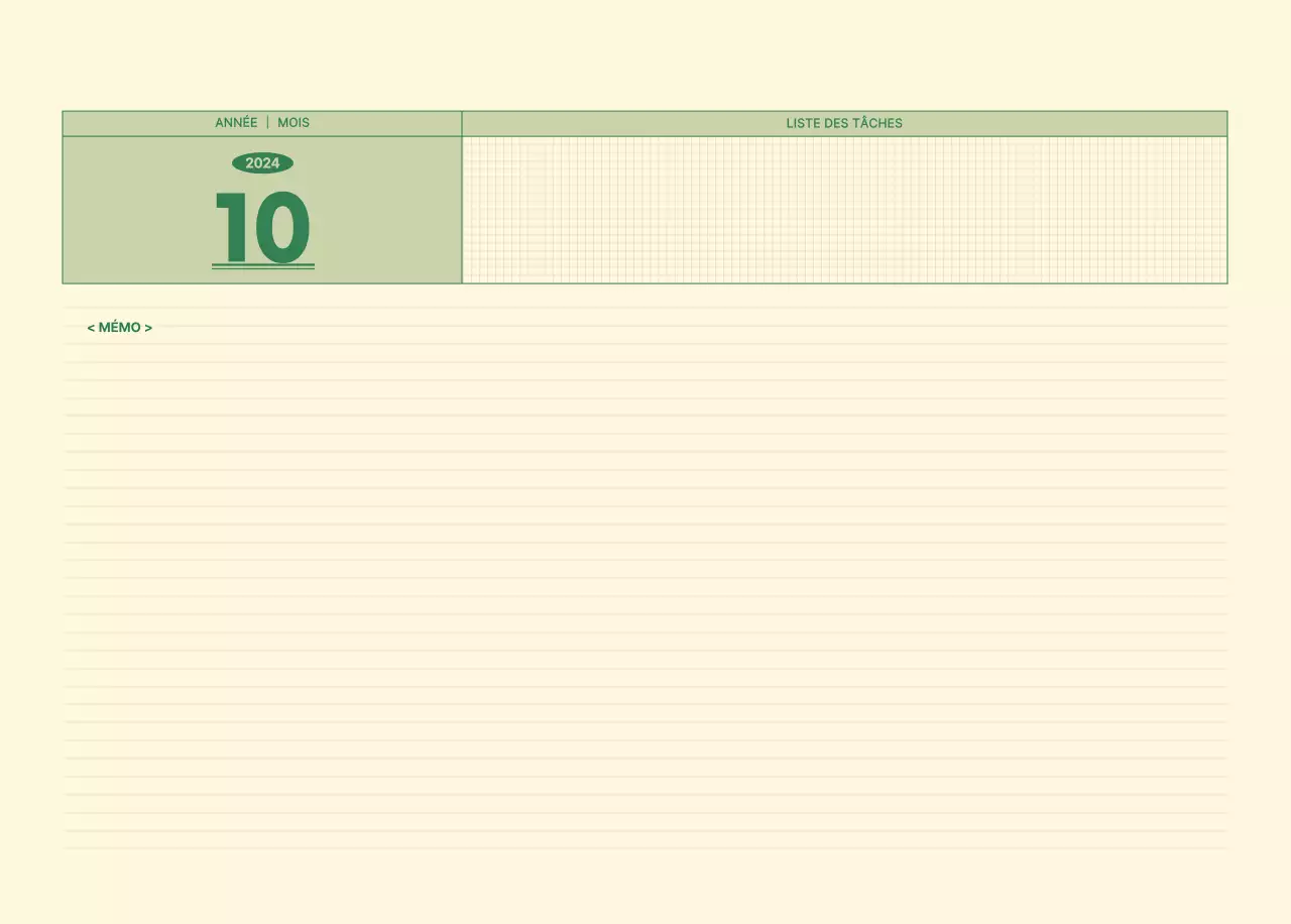 Calendrier mural SAT D-day notepad concept en vert et jaune clair