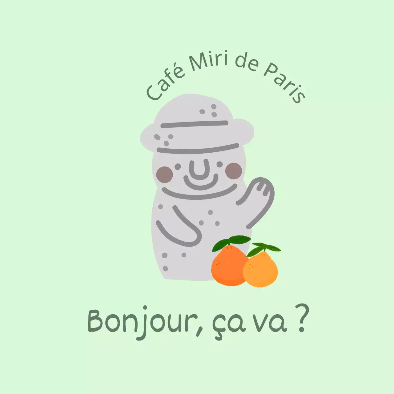 Jeju Cafe Balt, un joli café couleur menthe proposant des mandarines et des dolharbangs de l'île de Jeju.