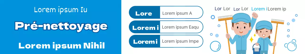 Service de nettoyage mignon avec illustration bleue