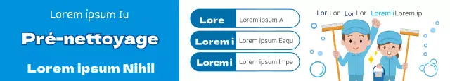 Service de nettoyage mignon avec illustration bleue