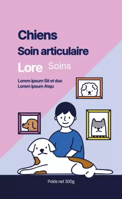 Publicité pour les soins des articulations d'un vétérinaire pour animaux de compagnie avec illustration rose