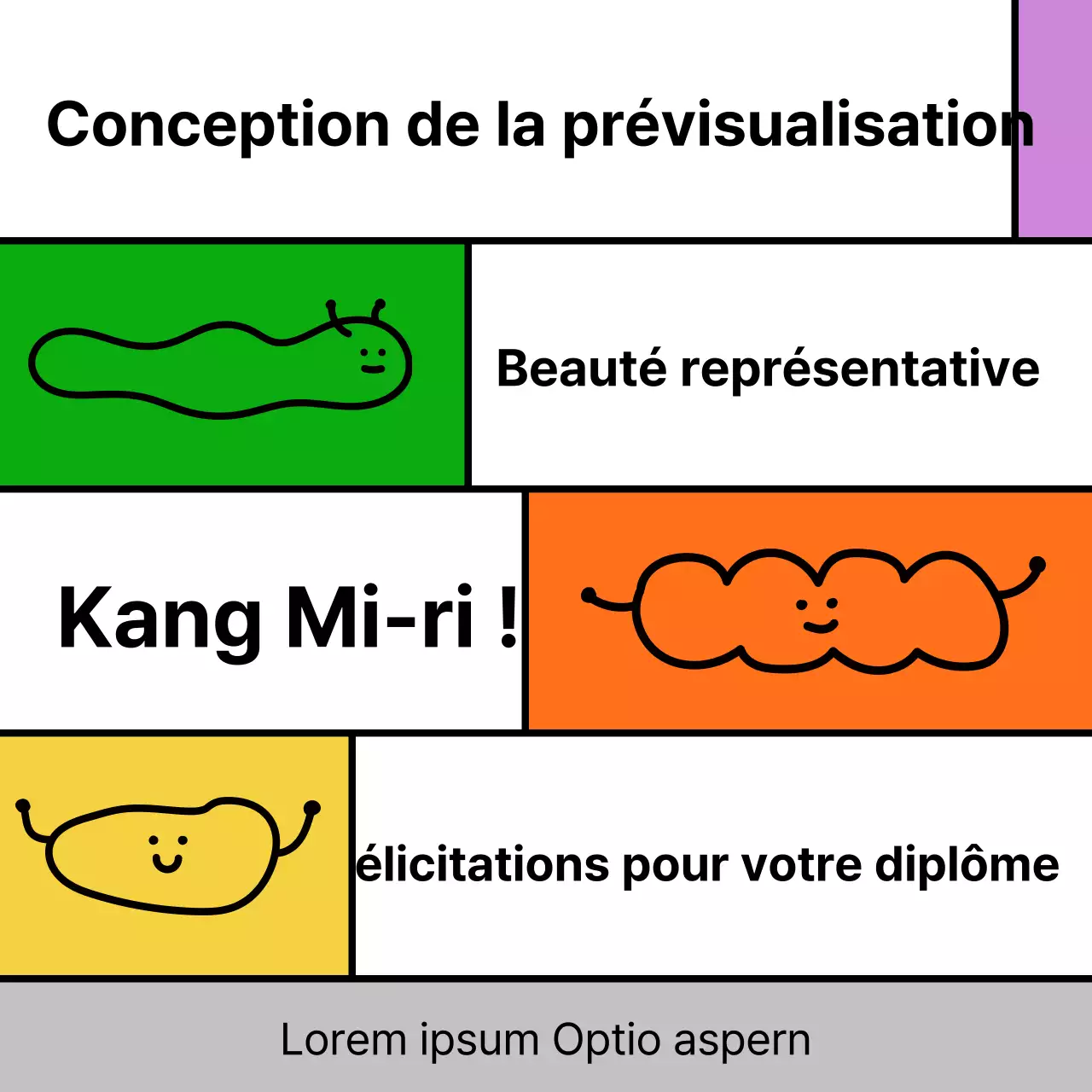 Message coloré de remise de diplômes avec de jolies illustrations au trait