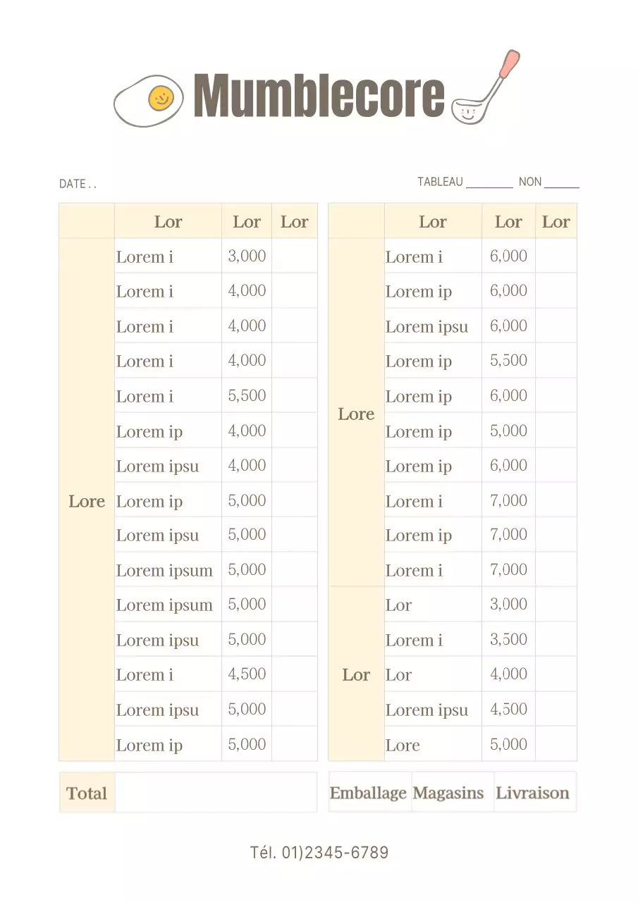 Affiche de menu simple et blanche pour un restaurant de yakitori