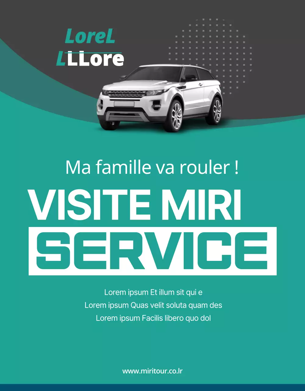 Location de voitures avec un concept de brochure luxueuse de couleur bleue